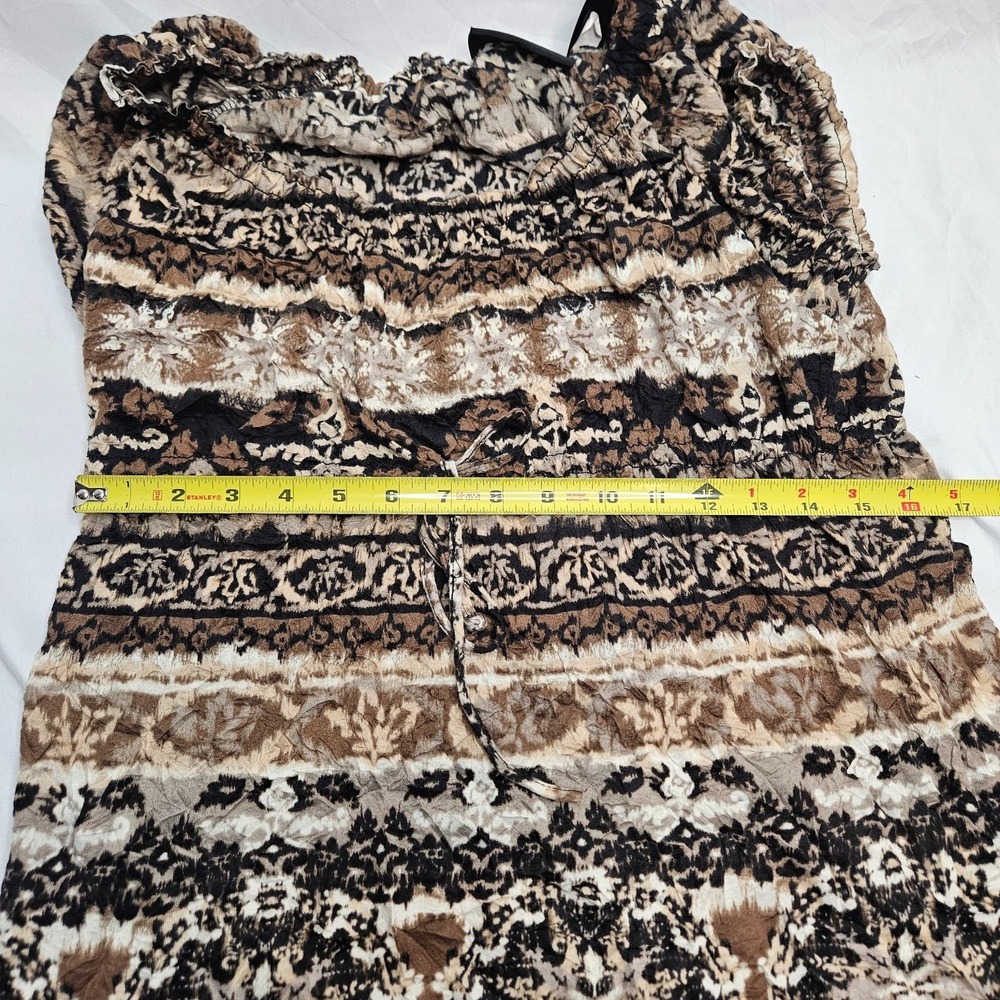 Babydoll Y2K Brown‎ Boho Small Blouse - Picture 6 of 8
